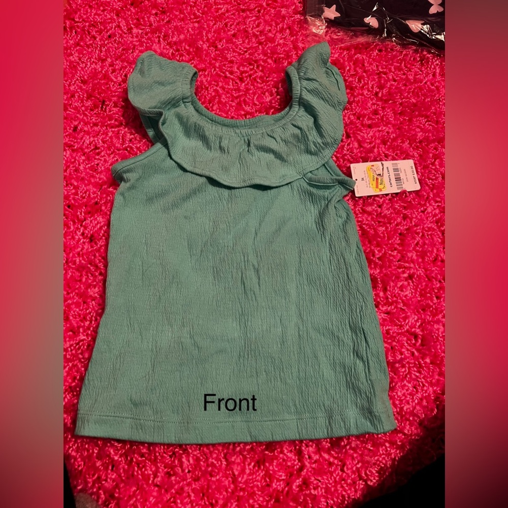 Teal-ish color summer tank NWT 3T Carters with ruffles